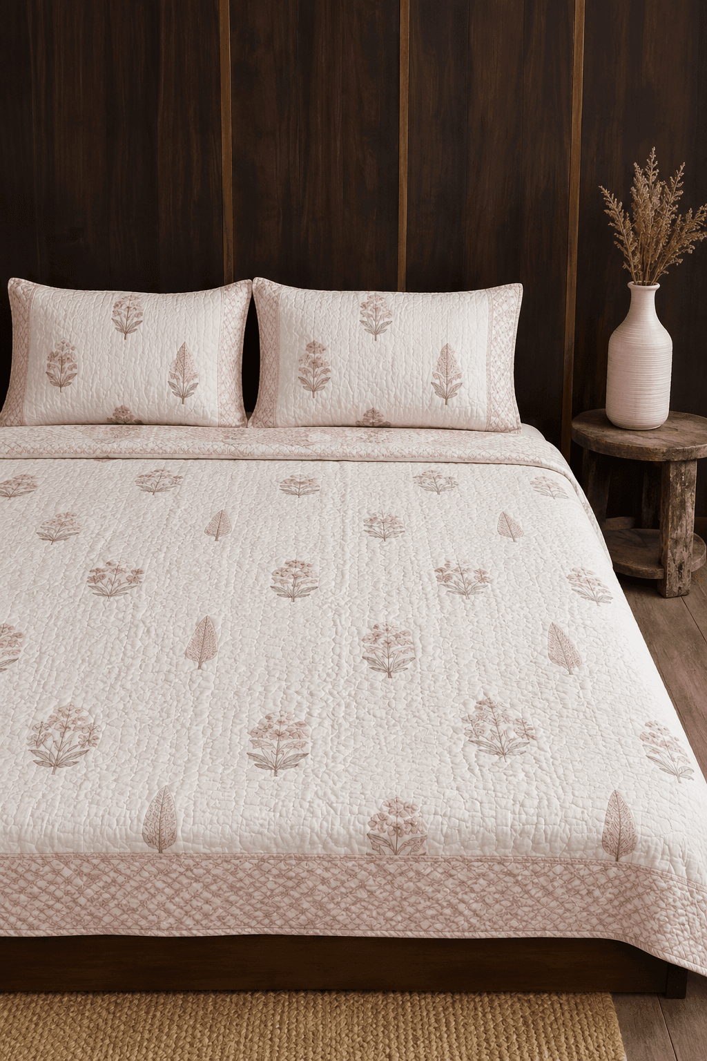 White and Pink Bedspreads